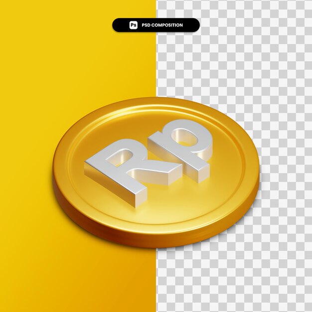 3d-rendering pictogram op gouden cirkel geïsoleerd