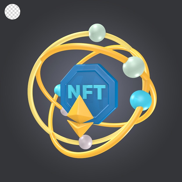 3D-rendering pictogram schattige illustratie Nft Circle netwerk ethereum