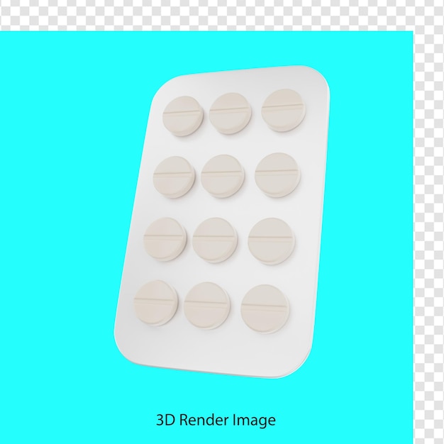 PSD 3d rendering of pills tablet medicine