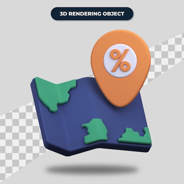 Pin di rendering 3d sulle mappe