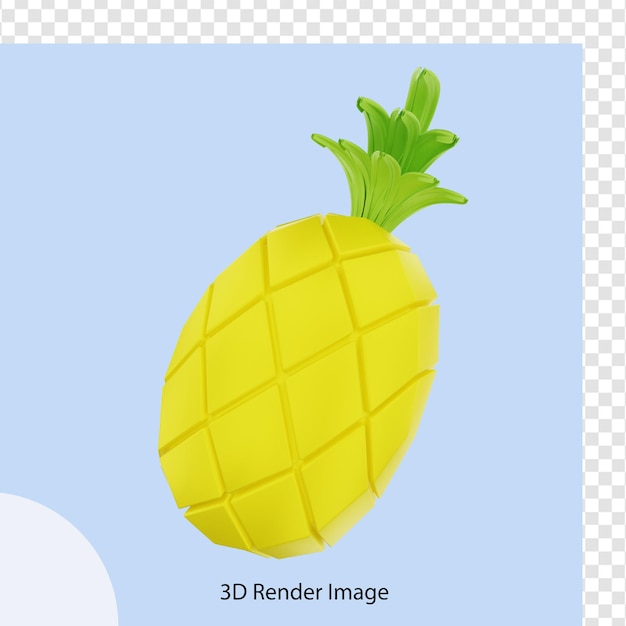 Rendering 3d di ananas