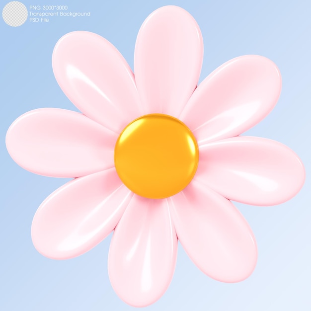 3D rendering Pink flower isolated on background