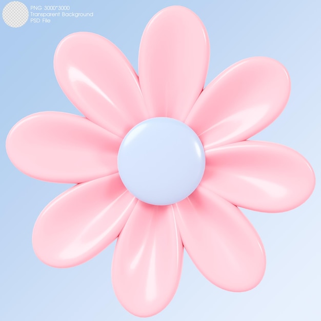 3D rendering Pink flower isolated on background