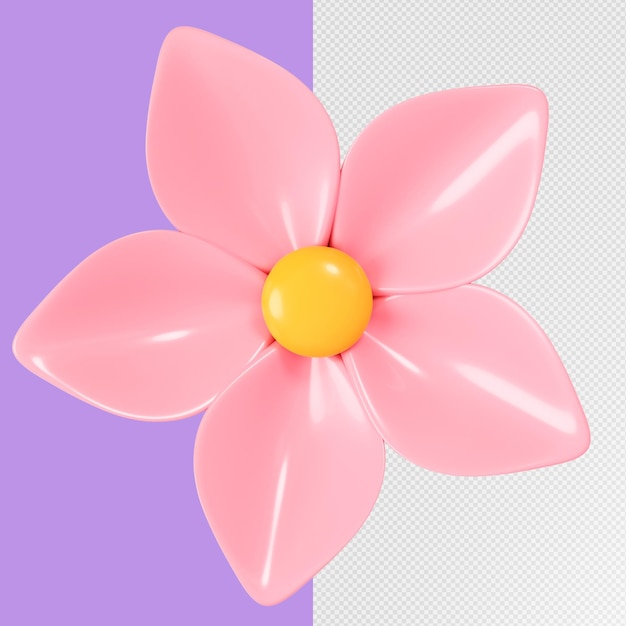 PSD 背景に分離された 3 d レンダリング ピンクの花