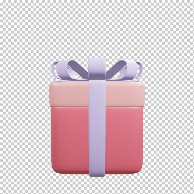 3d rendering pink gift box isolated