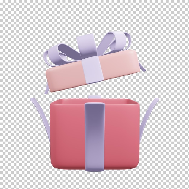 3d rendering pink gift box isolated