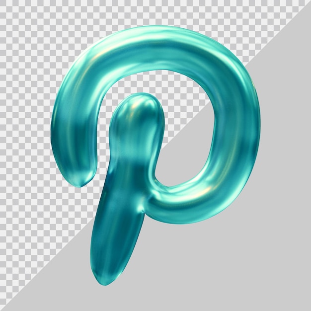 3d rendering of pinterest icon social media concept