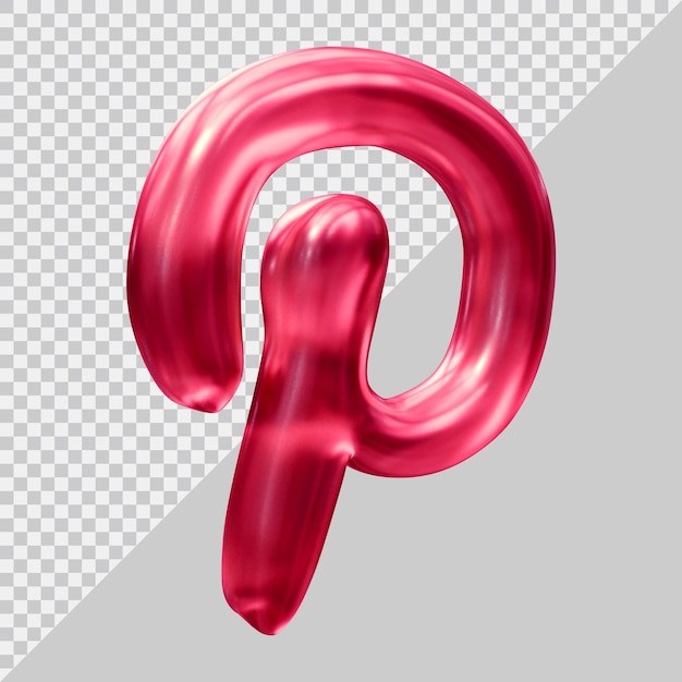 3d rendering of pinterest icon social media concept