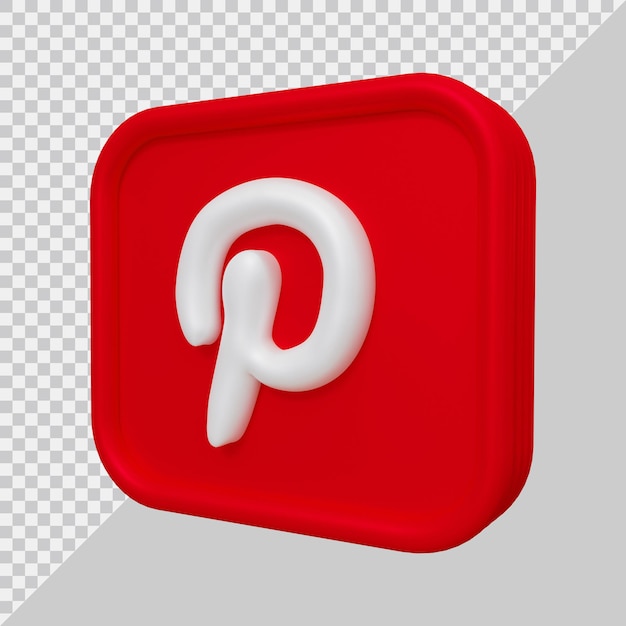 3d rendering of pinterest icon