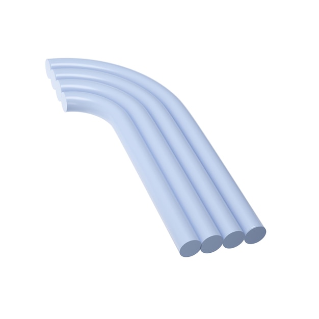 3d rendering of plaster molds Abstract geometry blue figure Minimalistic transparent forms