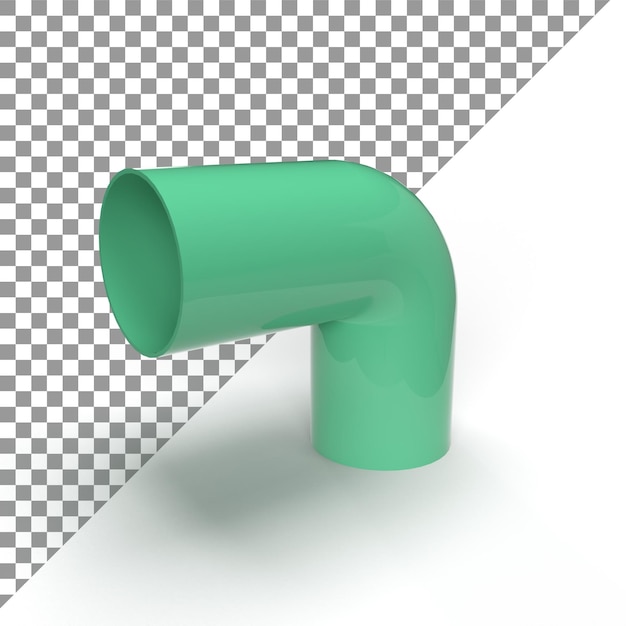 PSD 3d rendering of plastic pvc 90degree elbows pipe pvc pipe fittings