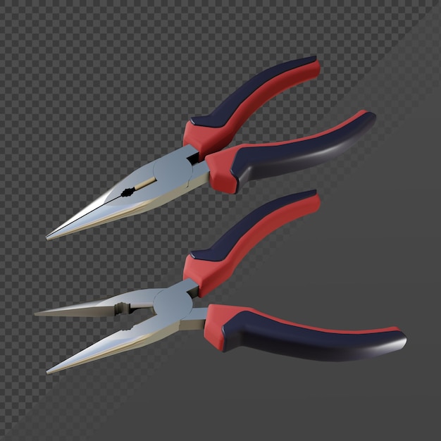 3d rendering pliers tool perspective view