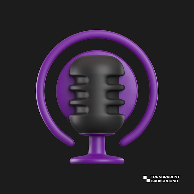 PSD 3d rendering podcast application icon