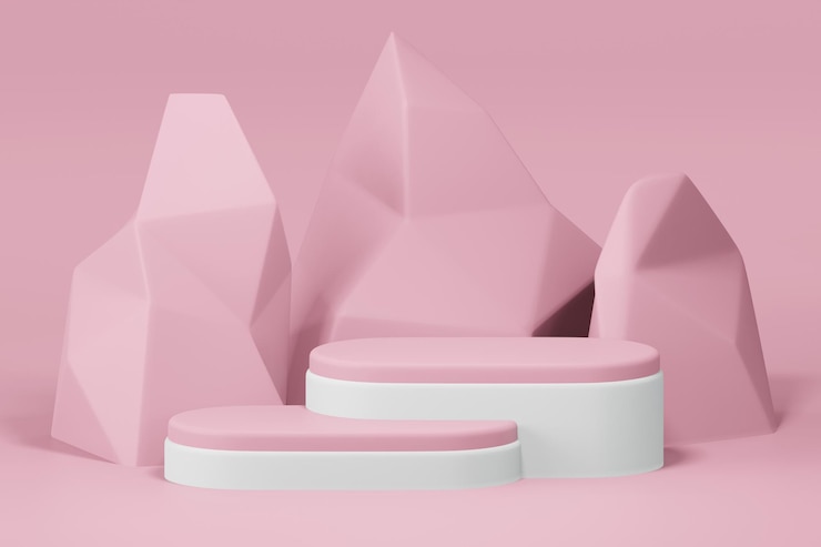 PSD 最小限のデザインでの表彰台の3dレンダリング