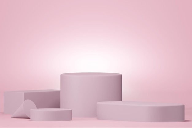 3d rendering of podium in minimal design