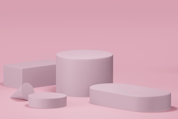 3d rendering of podium in minimal design