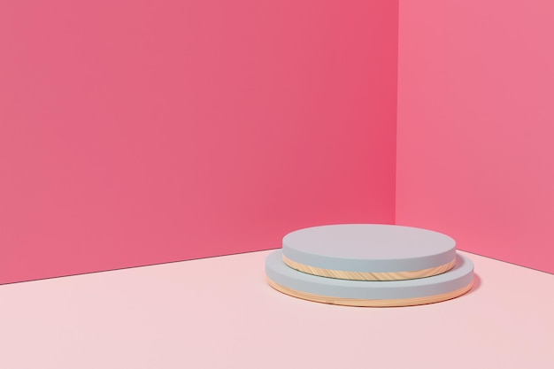 3d rendering podium minimalist for product presentation-8
