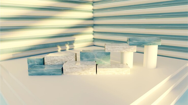 PSD 3d rendering podium for product placement  