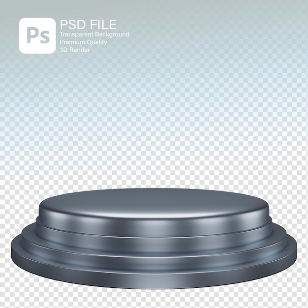 PSD 3d rendering podium silver glossy color