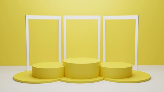 3D-rendering podium voor product placement