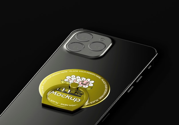 PSD 3d rendering of pop socket mockup