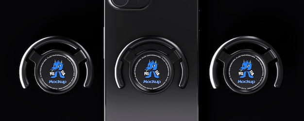 PSD 3d rendering of pop socket mockup