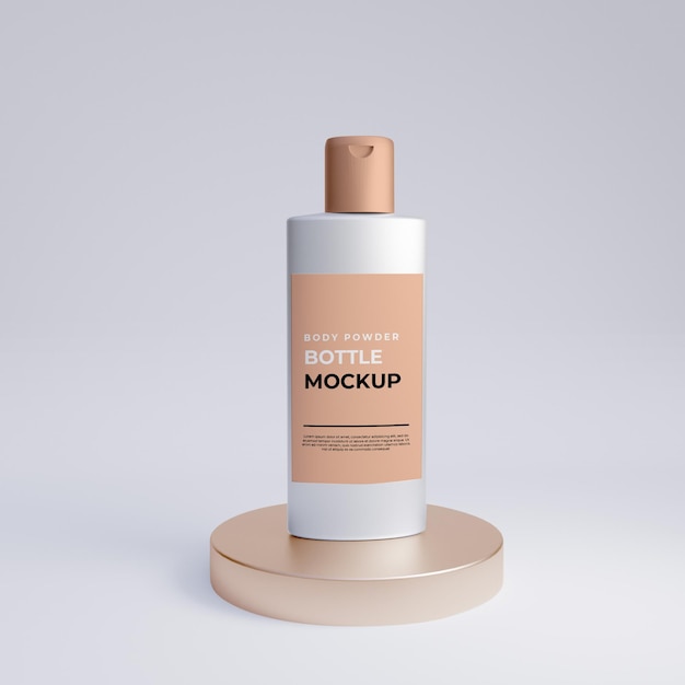 PSD 3d rendering powder bottle mockup