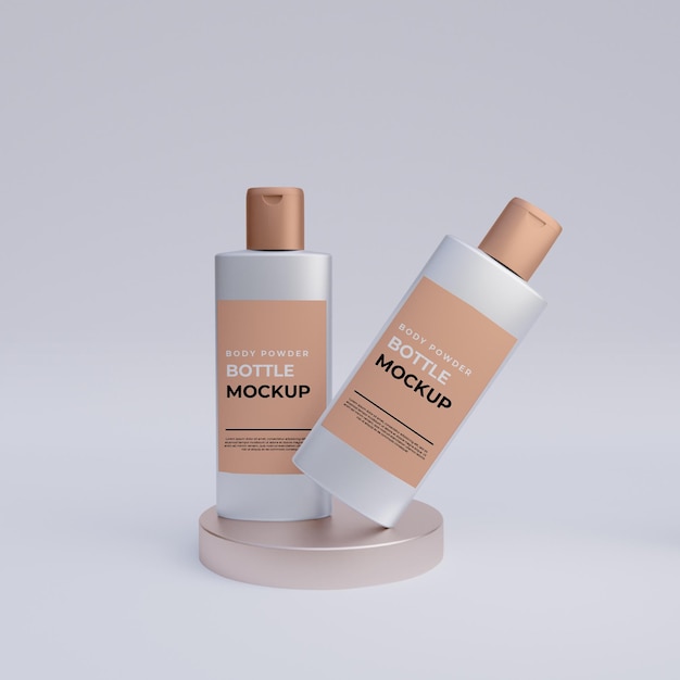 3d rendering powder bottle mockup