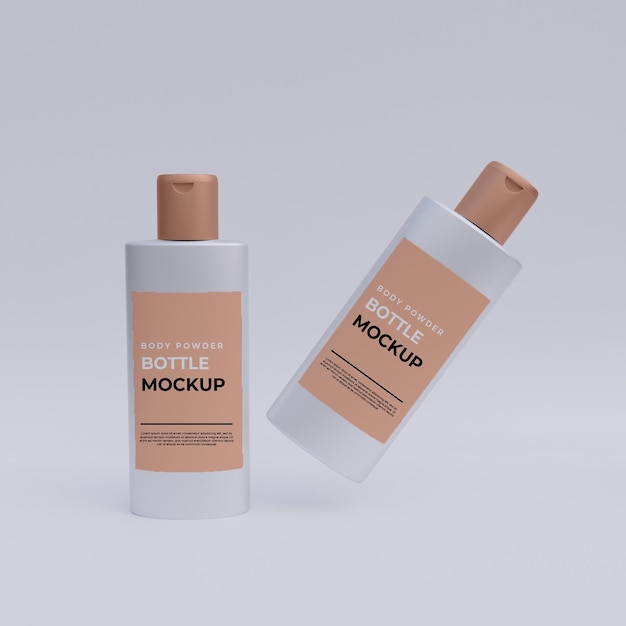 PSD 3d rendering powder bottle mockup