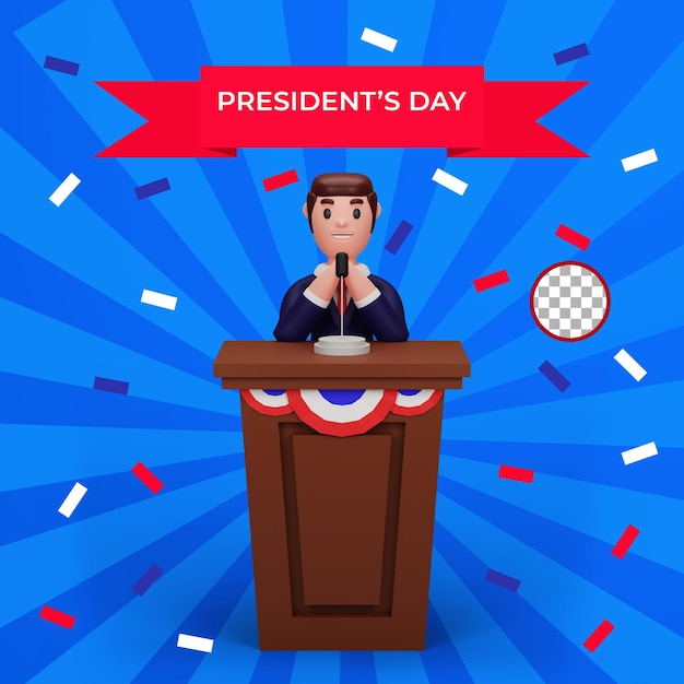 3d rendering of presidents day