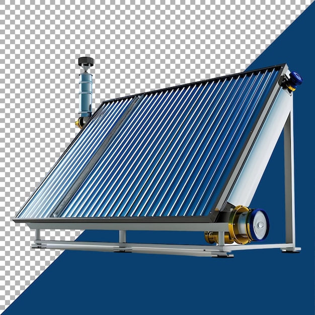 3d rendering of a pressurized heat pipe solar panel on transparent background ai generated