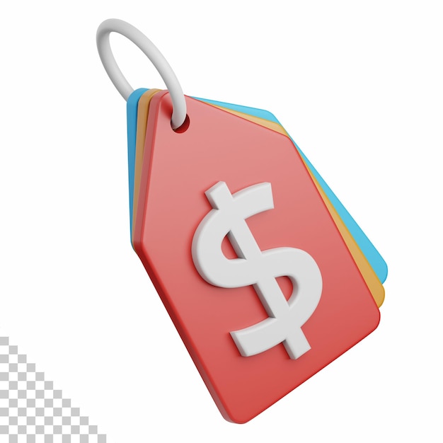 3d rendering price tag isolated useful for ecommerce shopping and business online design