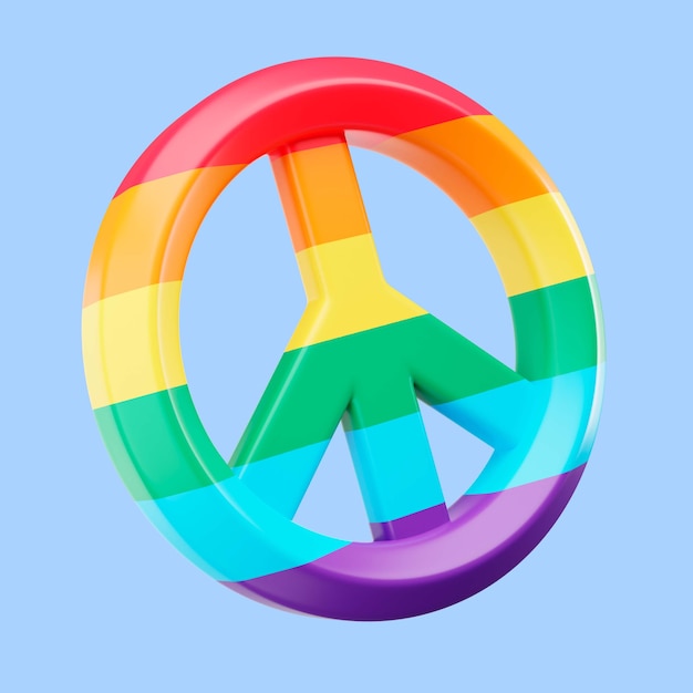 PSD 3d rendering of pride symbol