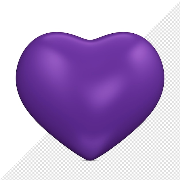 PSD rendering 3d di cuore viola