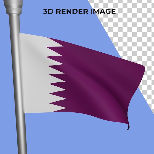 PSD 3d rendering of qatar flag concept qatar national day