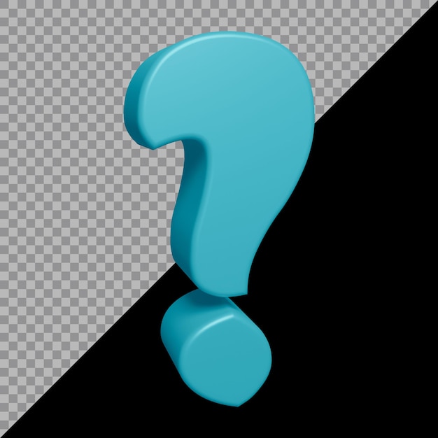 PSD 3d rendering of question mark symbol