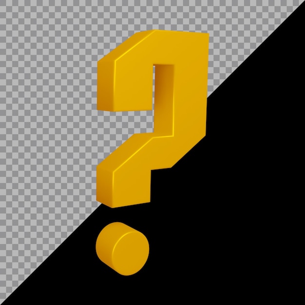 3d rendering of question mark symbol