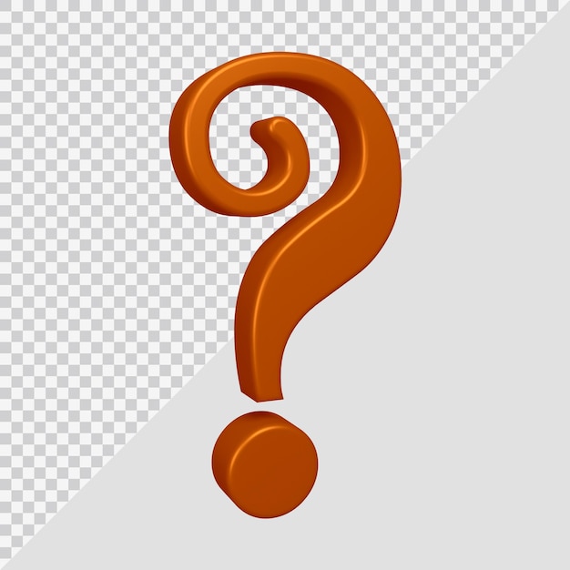 PSD 3d rendering of question mark symbol