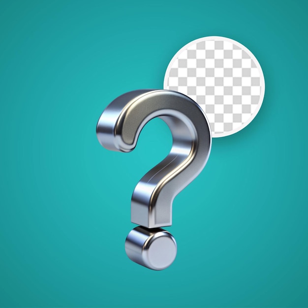 PSD 3d rendering of question mark symbol