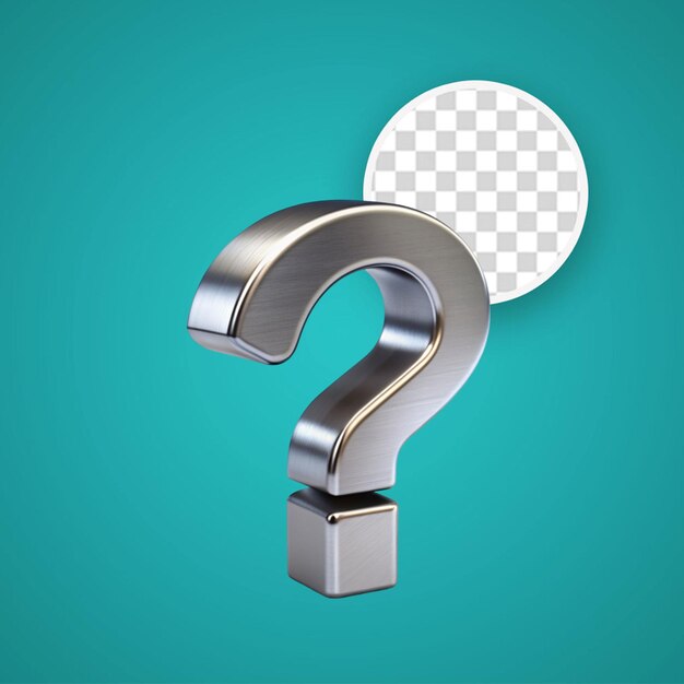 PSD 3d rendering of question mark symbol