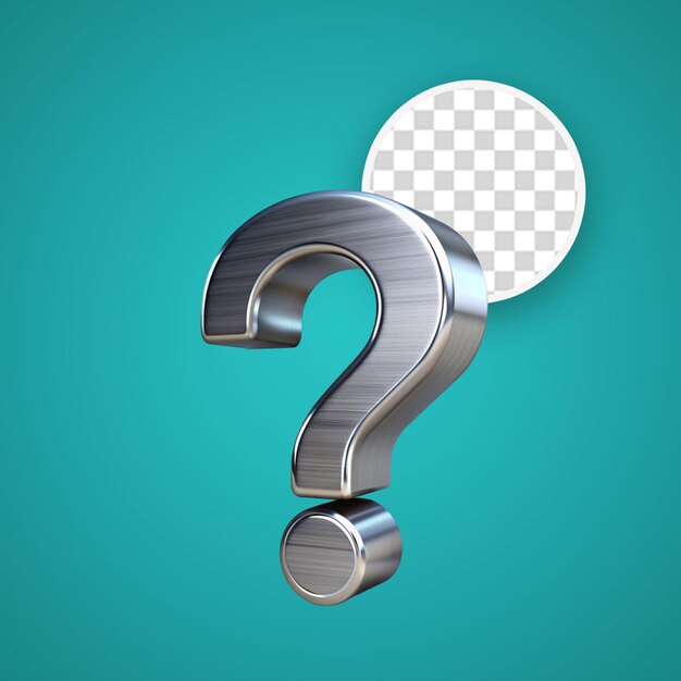 PSD 3d rendering of question mark symbol