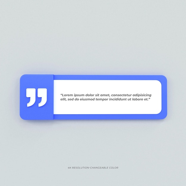 PSD 3d rendering quote frames box blank templates realistic minimal text info design box banner design