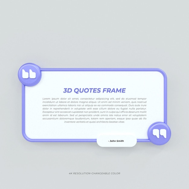 3d rendering quote frames box blank templates realistic minimal text info design box banner design