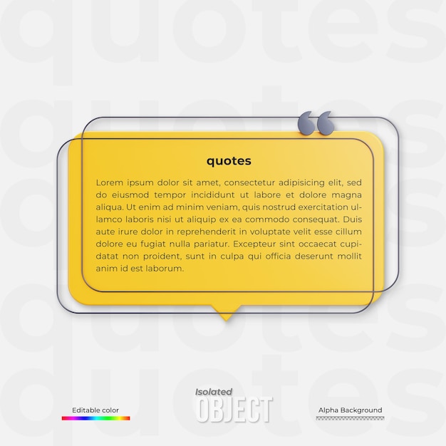 3d rendering quote frames box blank templates realistic minimal text info design box banner design
