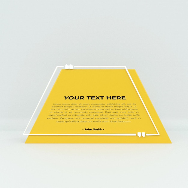 3d rendering quote frames box blank templates realistisch minimale tekst info design box banner design