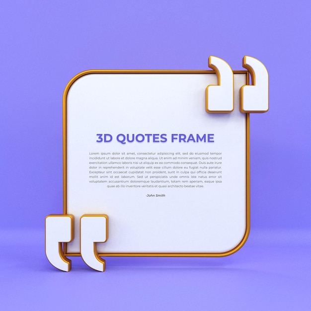 3d rendering quote frames box blank templates realistisch minimale tekst info design box banner design