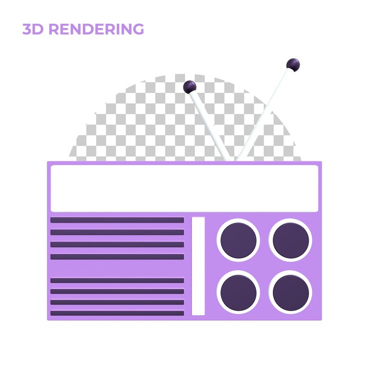 PSD 3d रेंडर रेडियो आइकन premium psd