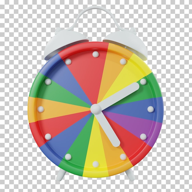 PSD 3d rendering rainbow alarm clock lgbtq rights pride