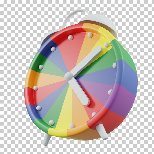 PSD 3d rendering rainbow alarm clock lgbtq rights pride