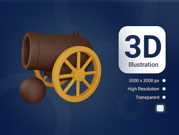 3d rendering Ramadan Canon icon